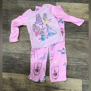 Disney Pink Princess Velour Pajama Set size 6